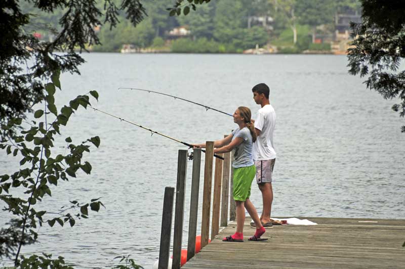 2 people Fishing on Lake George