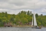 Sailing on Lake George near Canoe Island Resort