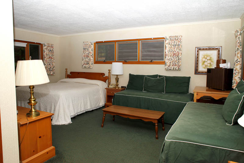 Cottages room with couches and bed