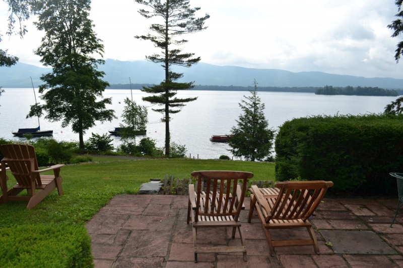 View from patio looking out to lake george
