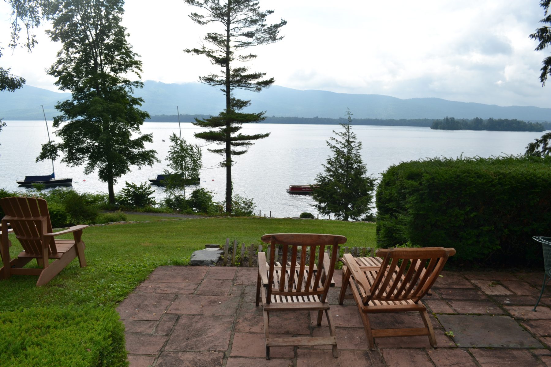 View from patio looking out to lake george